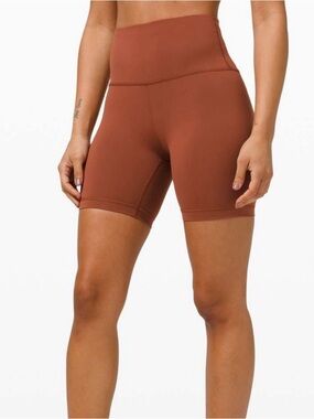 Lululemon Wunder Under Bike Shorts Dark Terracotta